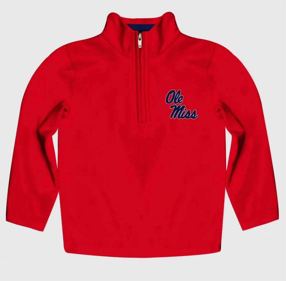 NEW VIVE LA FETE kid's collage ole miss pull over sweatshirt in red
